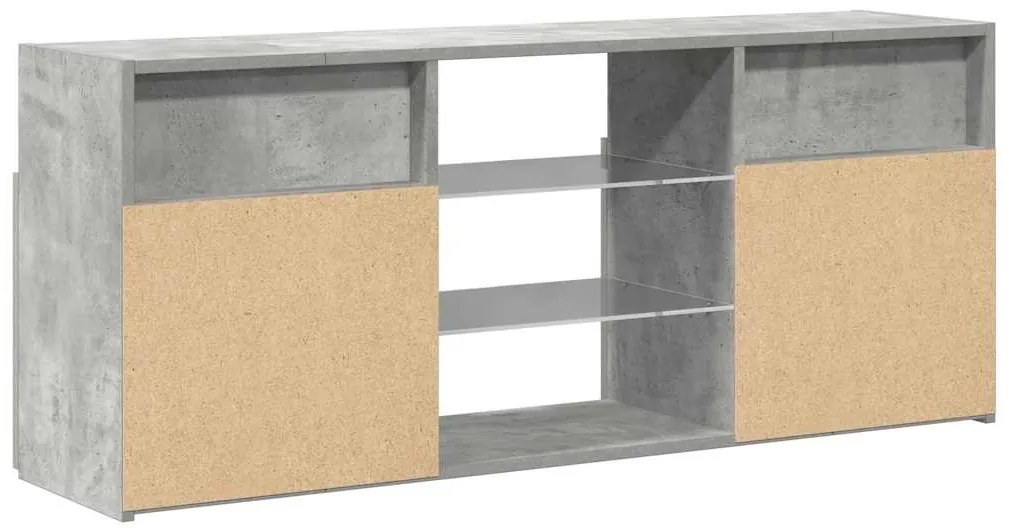Móvel de TV com luzes LED 120x30x50 cm cinzento cimento