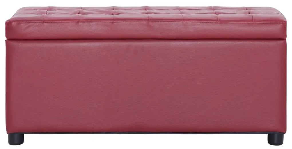 Banco de arrumação 87,5 cm couro artificial vermelho tinto
