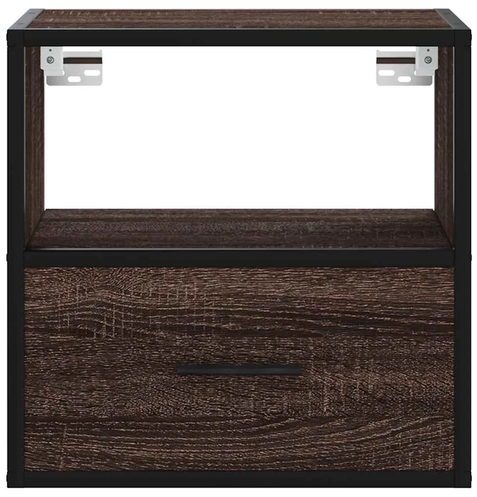 Mesas de cabeceira parede 2pcs 40x31x39,5 cm carvalho castanho