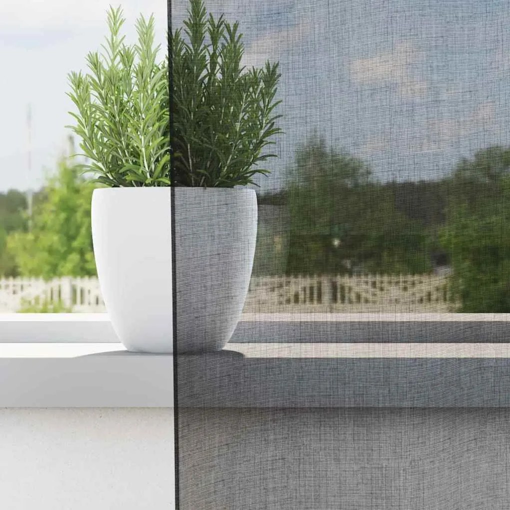 Cortinas de voile com bolsos para varão 2 pcs preto