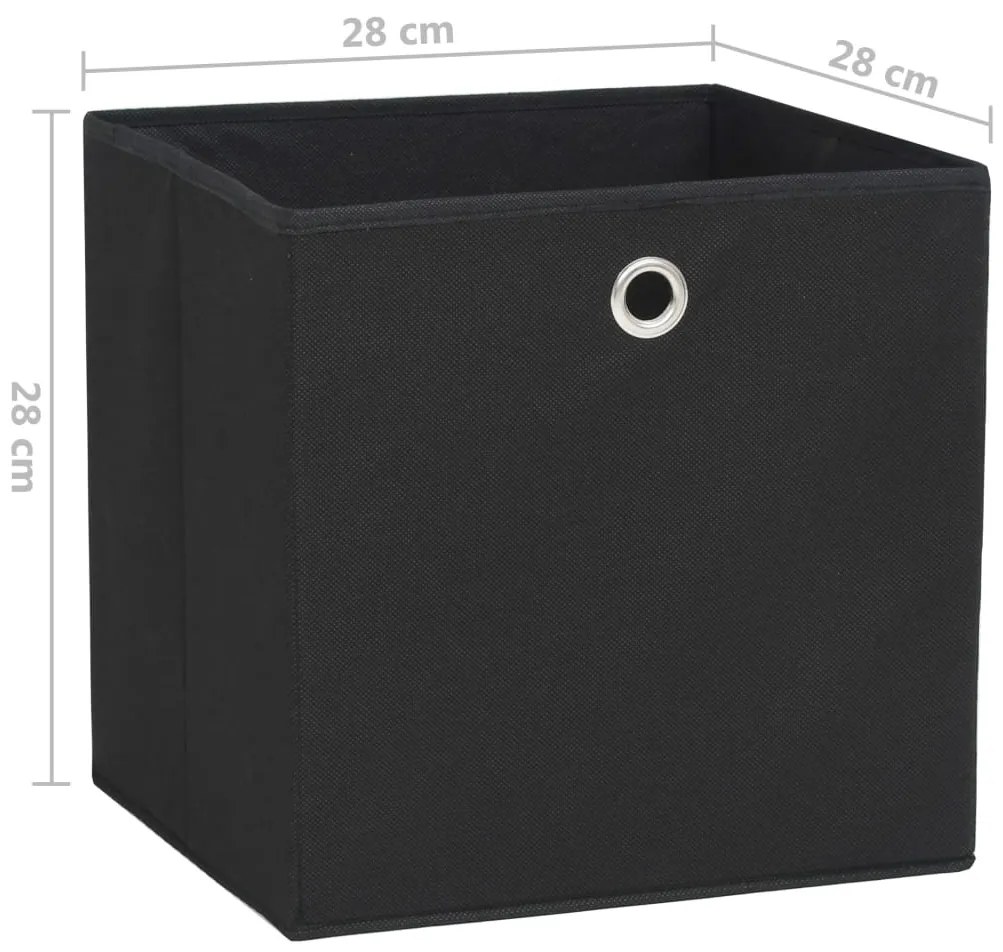 Caixas arrumação 4 pcs 28x28x28 cm tecido-não-tecido preto