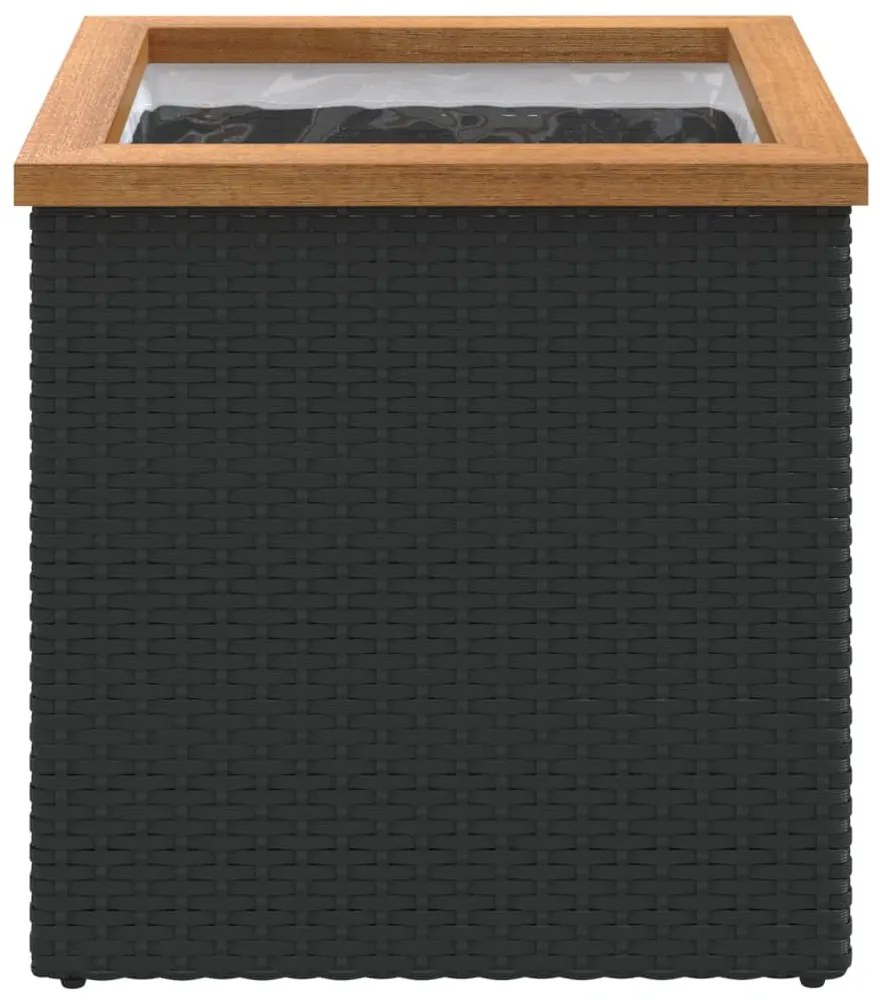 Vaso/floreira 40x40x40 cm vime PE preto