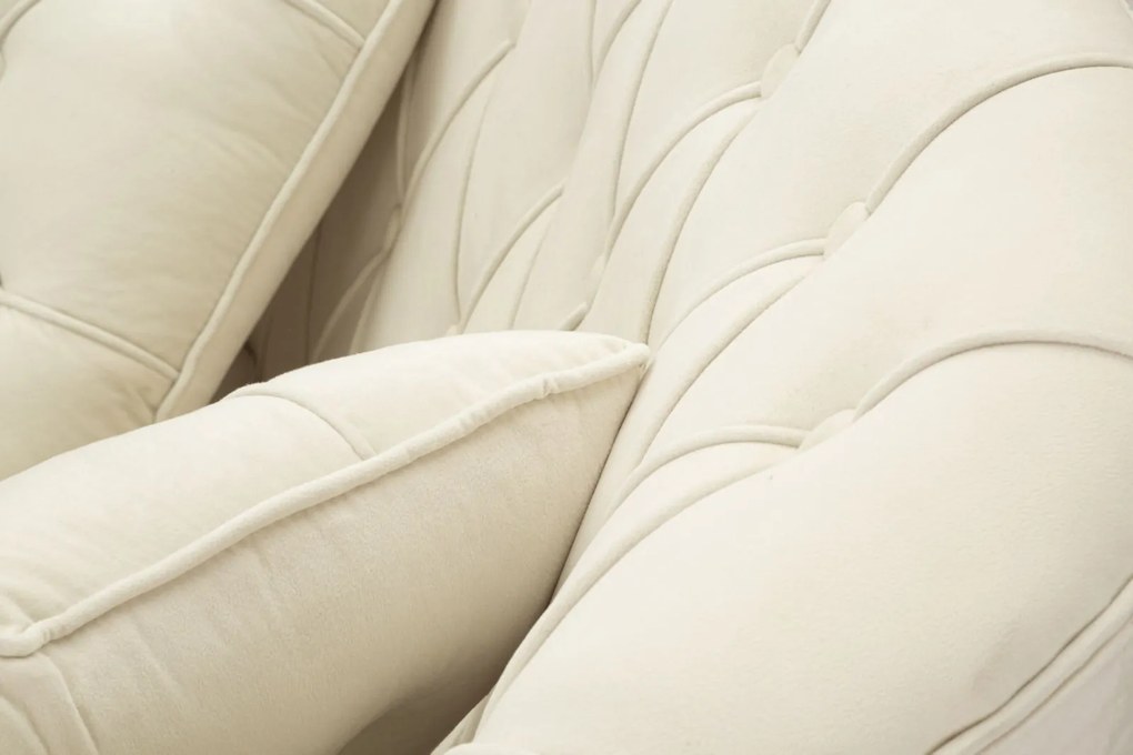 SOFÁ BUDAPEST DE 2 LUGARES COM ALMOFADAS CM 130X83X91 CREME