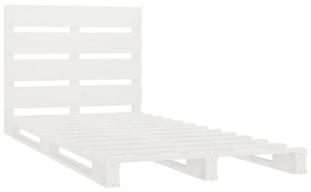 Cama sem colchão 100x200 cm madeira de pinho maciça branco