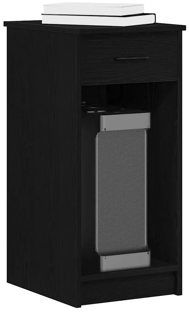 vidaXL Suporte torre de computador com gaveta 35x45x77 cm preto