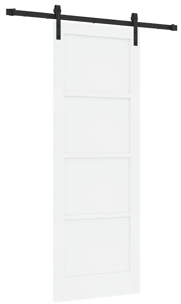 Porta Deslizante vidaXL com Conjunto de Ferragens Branca 78x211 cm Mad