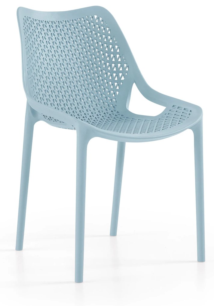 Cadeira Oxy s/ Braço Azul Claro - conjunto com 4 unidades