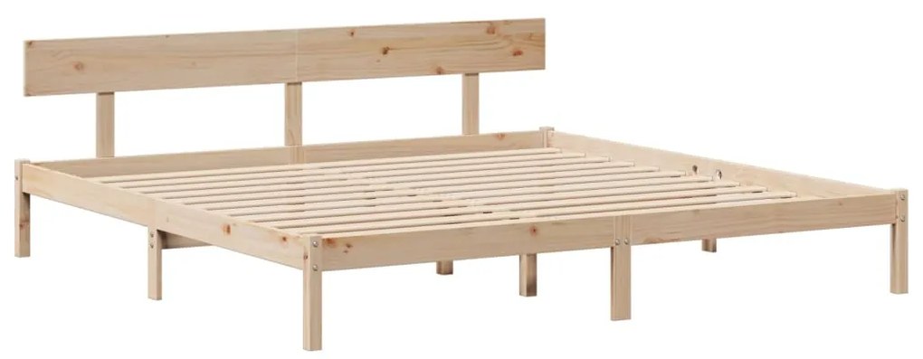 Cama com estante sem colchão 200x200 cm pinho maciço