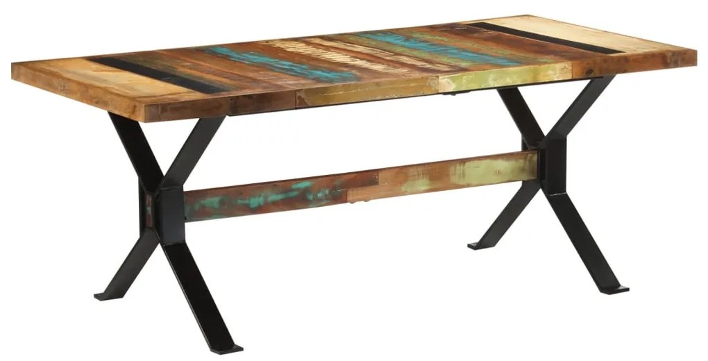 Mesa de jantar 180x90x73 cm madeira recuperada maciça