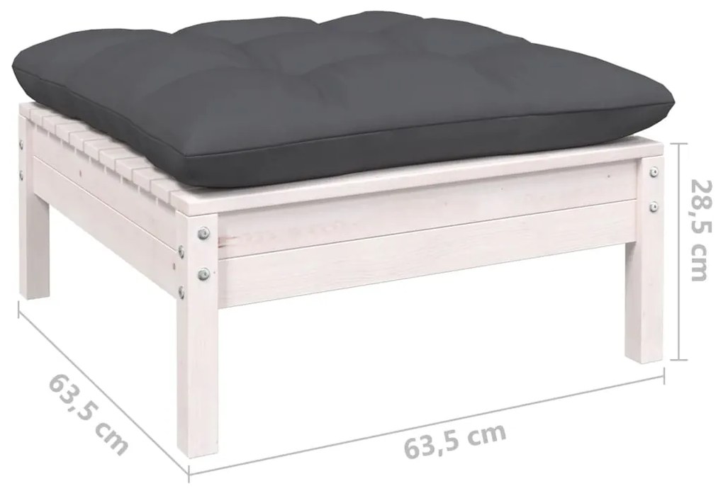 3 pcs conjunto lounge de jardim c/ almofadões pinho maciço