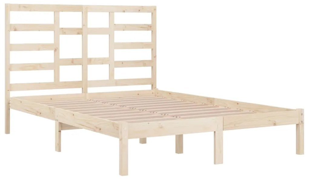 Estrutura de cama dupla pequena 120x190 cm madeira maciça