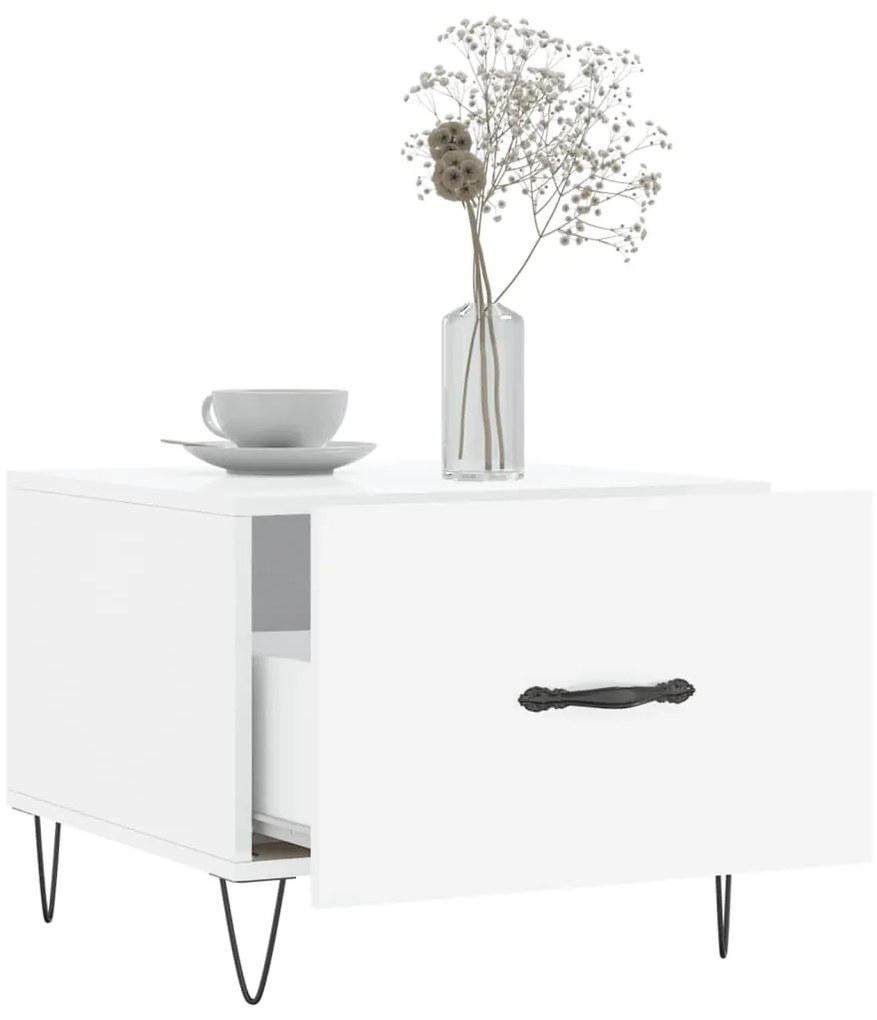 Mesas de centro 2 pcs 50x50x40 cm branco brilhante