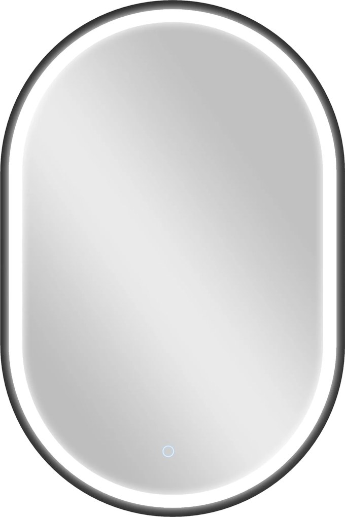 HOMCOM Espelho de Casa de Banho com Luz 60x90 cm Espelho de Parede Oval 3 Cores de Luz Brilho Regulável Função Antiembaçiamento Memória Preto | Aosom Portugal