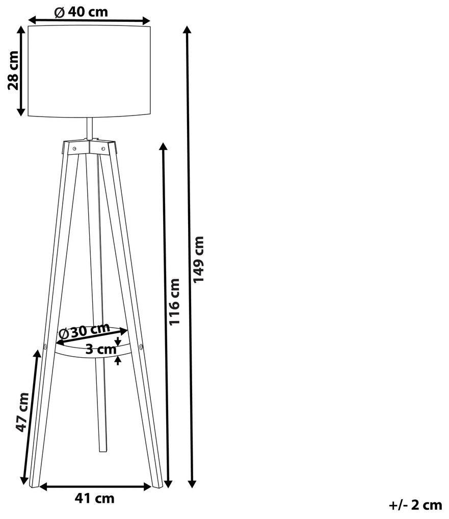 Candeeiro de pé branco 149 cm BLUFF Beliani