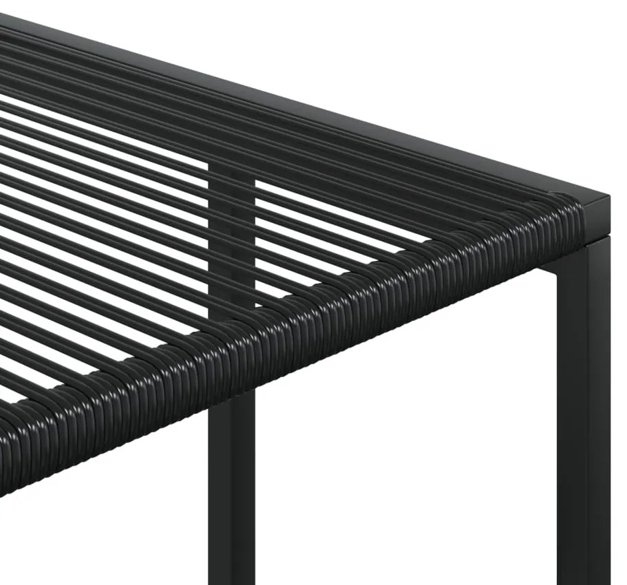 17 pcs conjunto de jantar p/ jardim vime PE preto