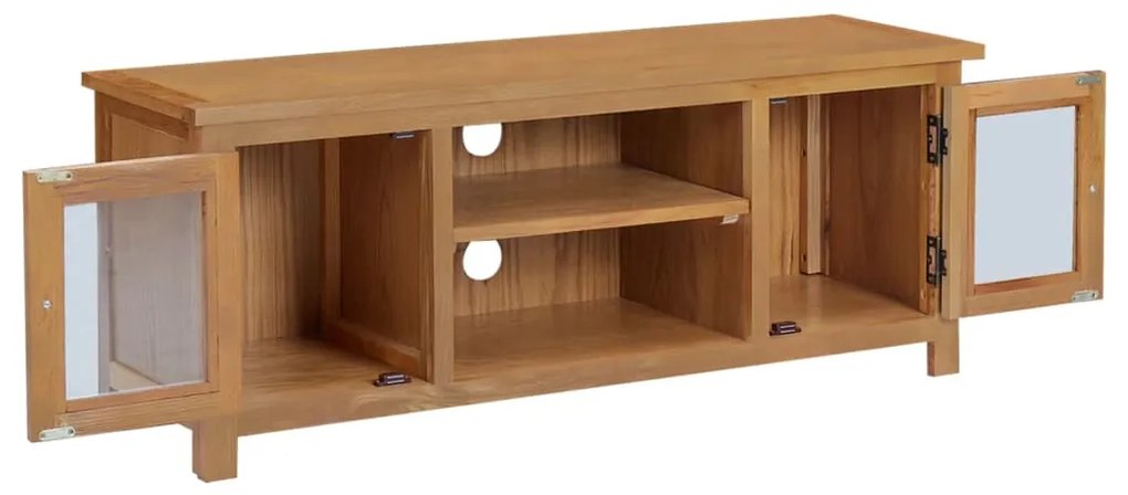 Móvel de TV 110x35x44 cm madeira de carvalho maciça
