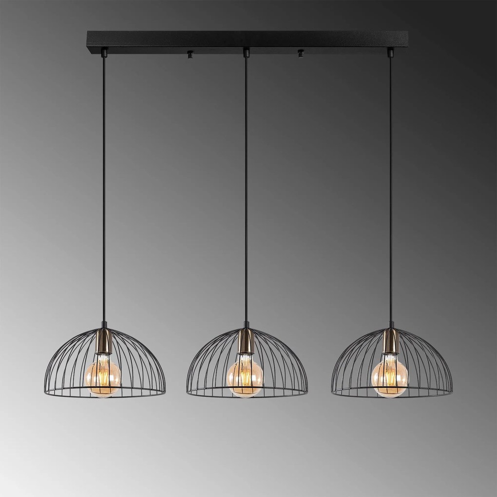 Candeeiro de Teto Telkure – Preto Antigo – 101 x 31 x 105 cm