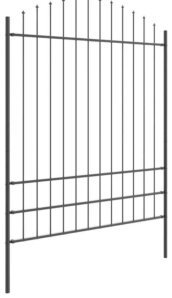 Cerca de Jardim com Topo Arqueado Cinza, 10,2x2 m, em Aço.