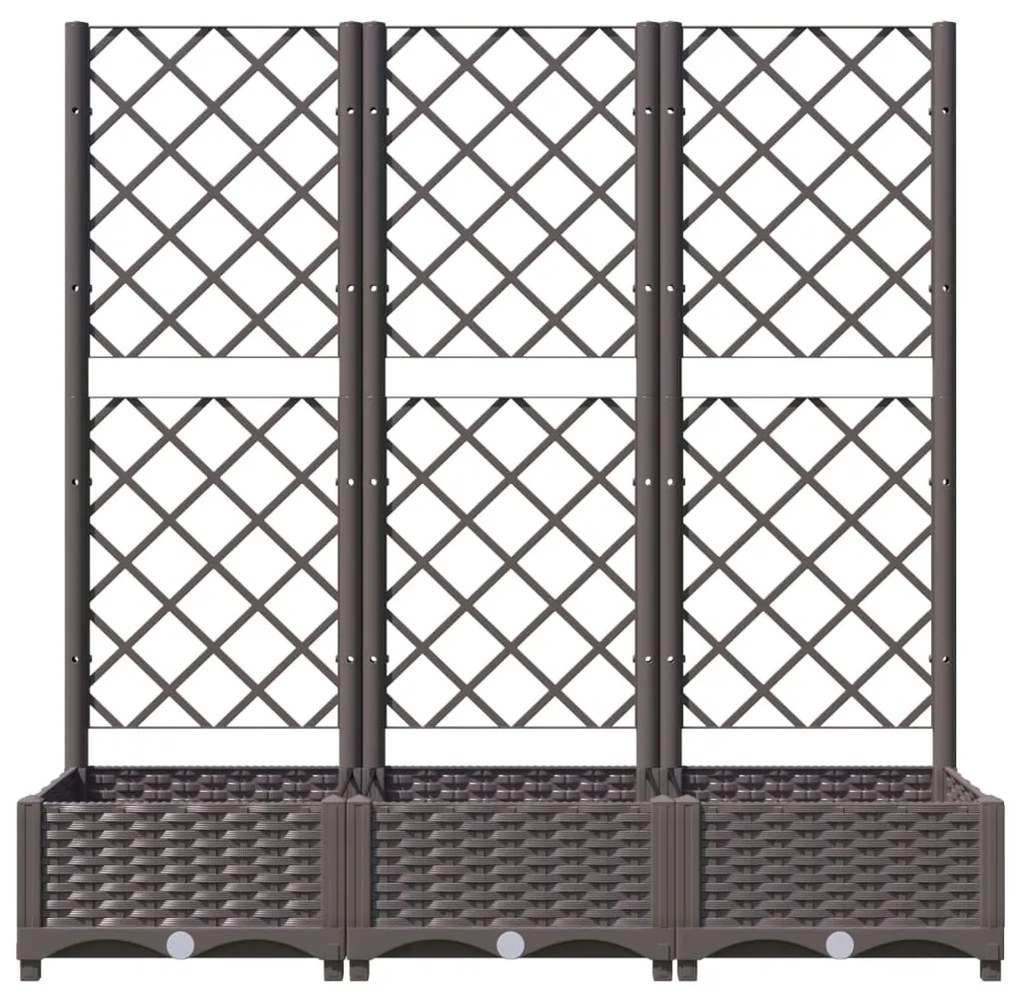 Vaso/floreira jardim c/ treliça 120x40x121,5 cm PP castanho