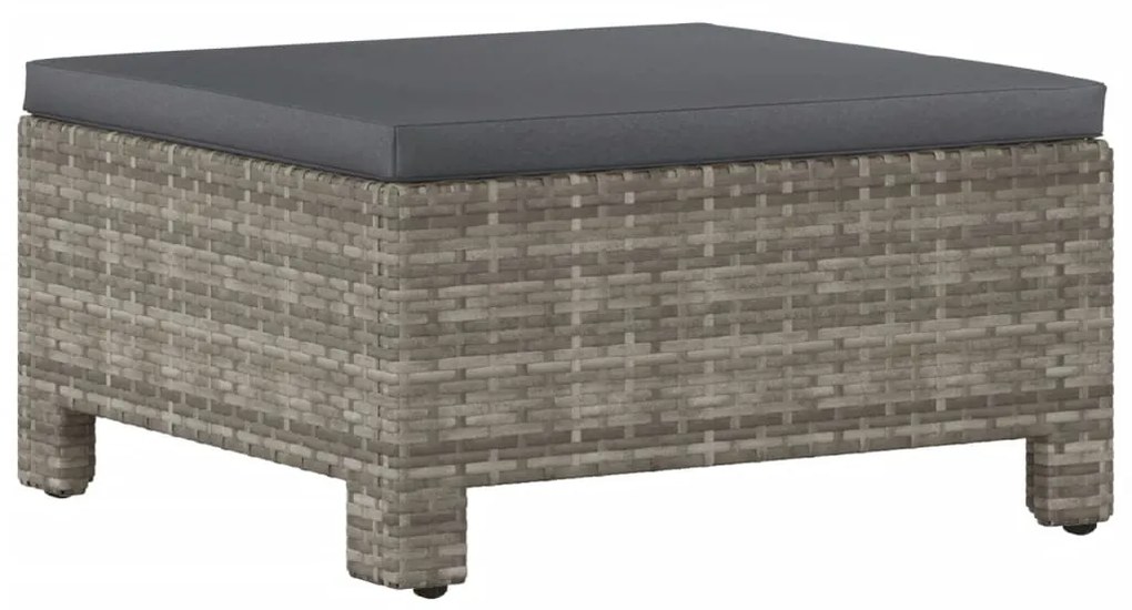9 pcs conjunto lounge de jardim c/ almofadões vime PE cinzento