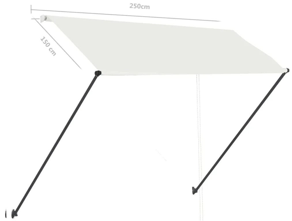 Toldo retrátil com LED 250x150 cm creme