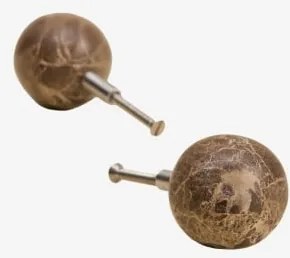 Pack De 2 Puxadores Em Pedra Natural E Aço Inoxidável Wilster Mármore Castanho Emperador - Sklum