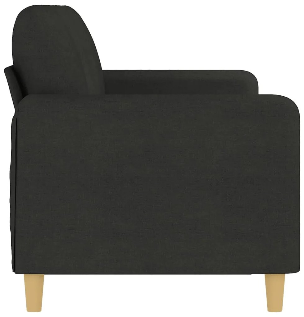 Sofá de 3 lugares tecido 180 cm preto