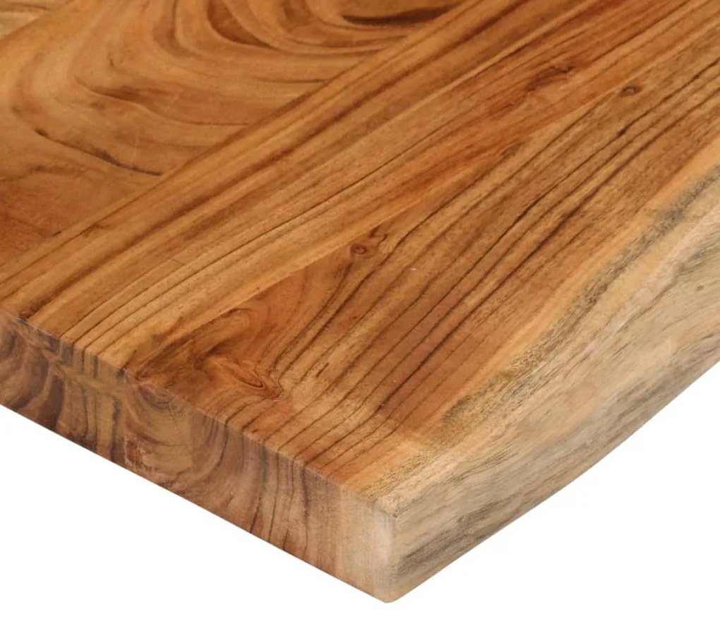 Tampo de mesa retangular borda viva 120x40x3,8 cm acácia maciça