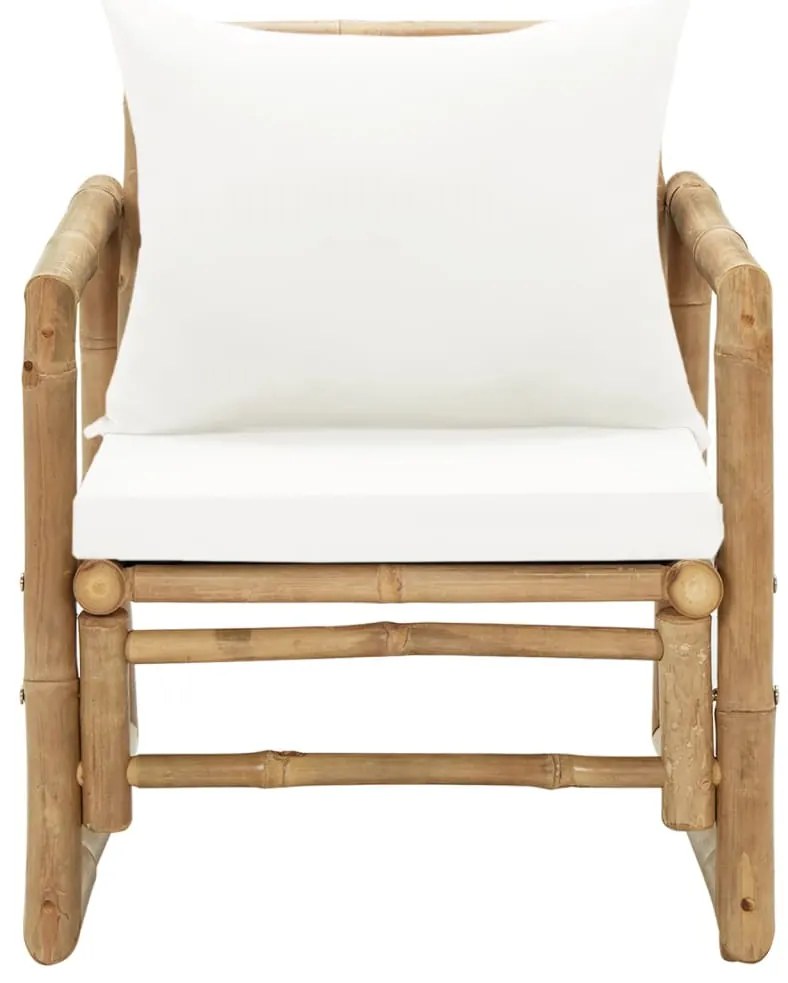 Cadeiras de jardim 2 pcs com almofadões e almofadas bambu