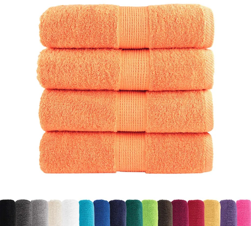 Toalhas de bidé premium SOLUND 4 pcs 30x50 cm 600 gsm laranja