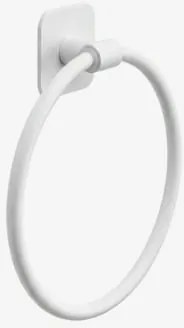 Toalheiro Adesivo De Parede Ø15 Cm Para Casa De Banho Em Aço Inoxidável Ondreli Branco - Sklum