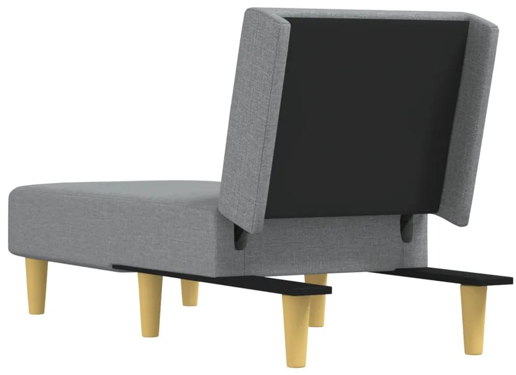 Chaise longue tecido cinzento-claro