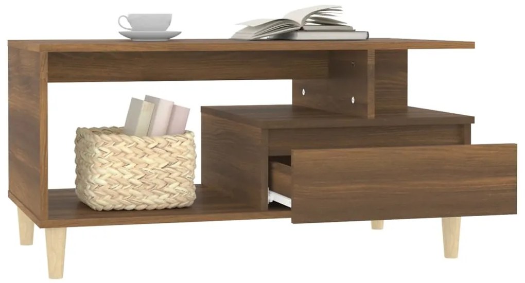 Mesa centro 90x49x45 cm derivados de madeira carvalho castanho
