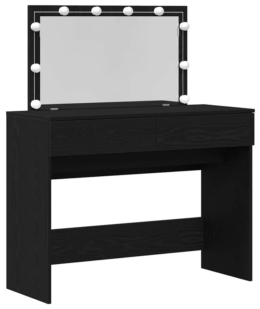 Toucador com LED Carvalho Preto 100x40x120 cm