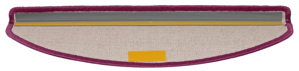 Tapete/carpete para degraus 15 pcs 65x21x4 cm rosa