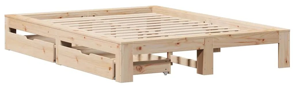 Cama sem colchão 150x200 cm madeira de pinho maciça