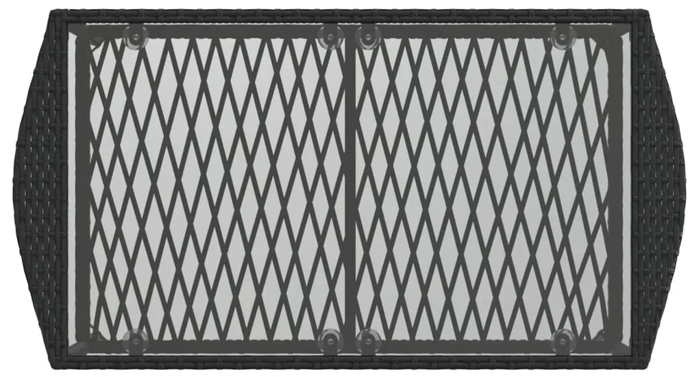 4 pcs conjunto de sofás para jardim c/ almofadões vime PE preto