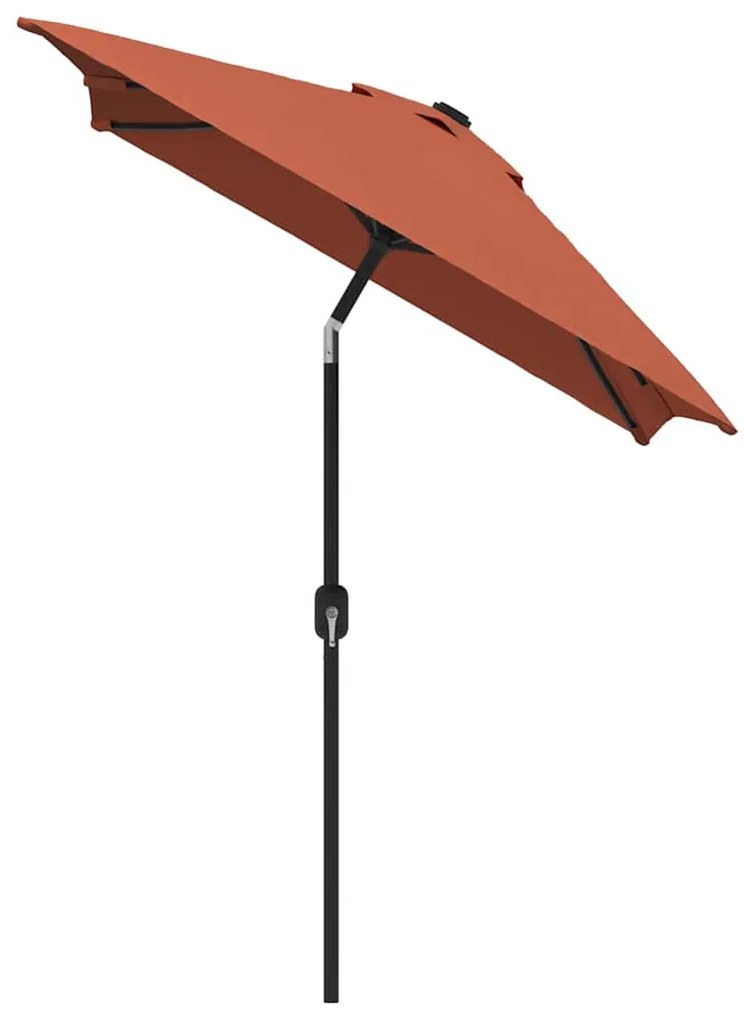 Guarda-sol de exterior com poste de metal 300x200 cm terracota