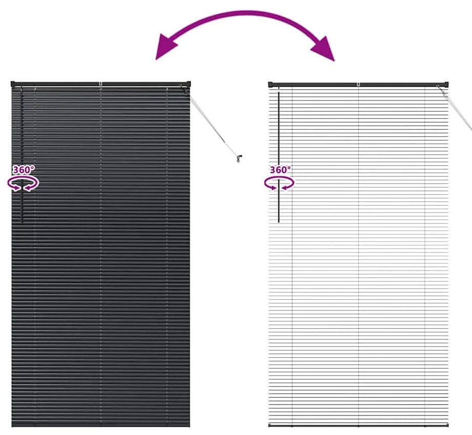 Persiana de Janela com cortinas Outros Manual Preto 120 x 220 cm Alumí