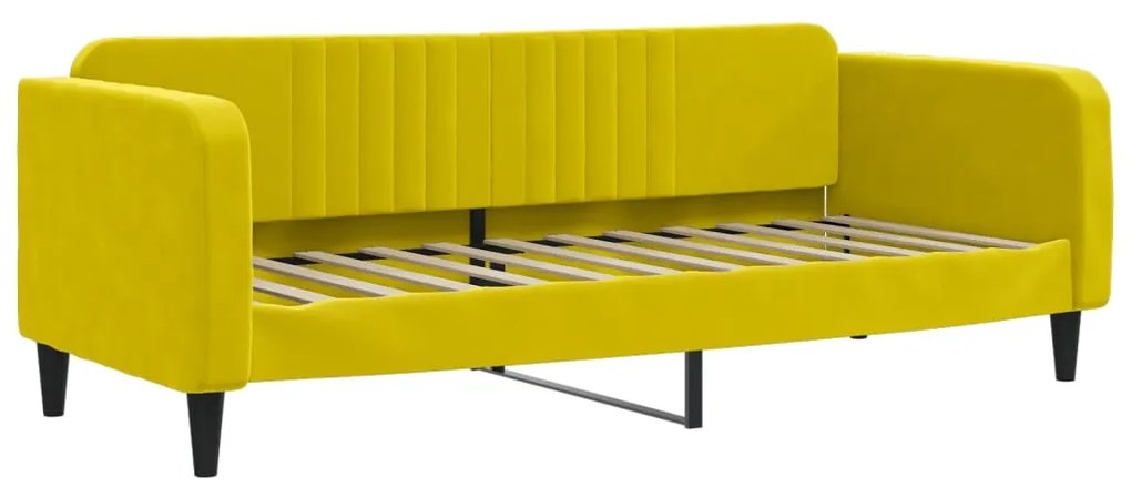 Sofá-cama com gavetão e gavetas 80x200 cm veludo amarelo