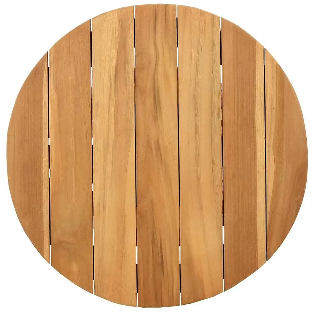 Mesa Lateral de Jardim Ø50x49,5 cm de Madeira Sólida de Teca