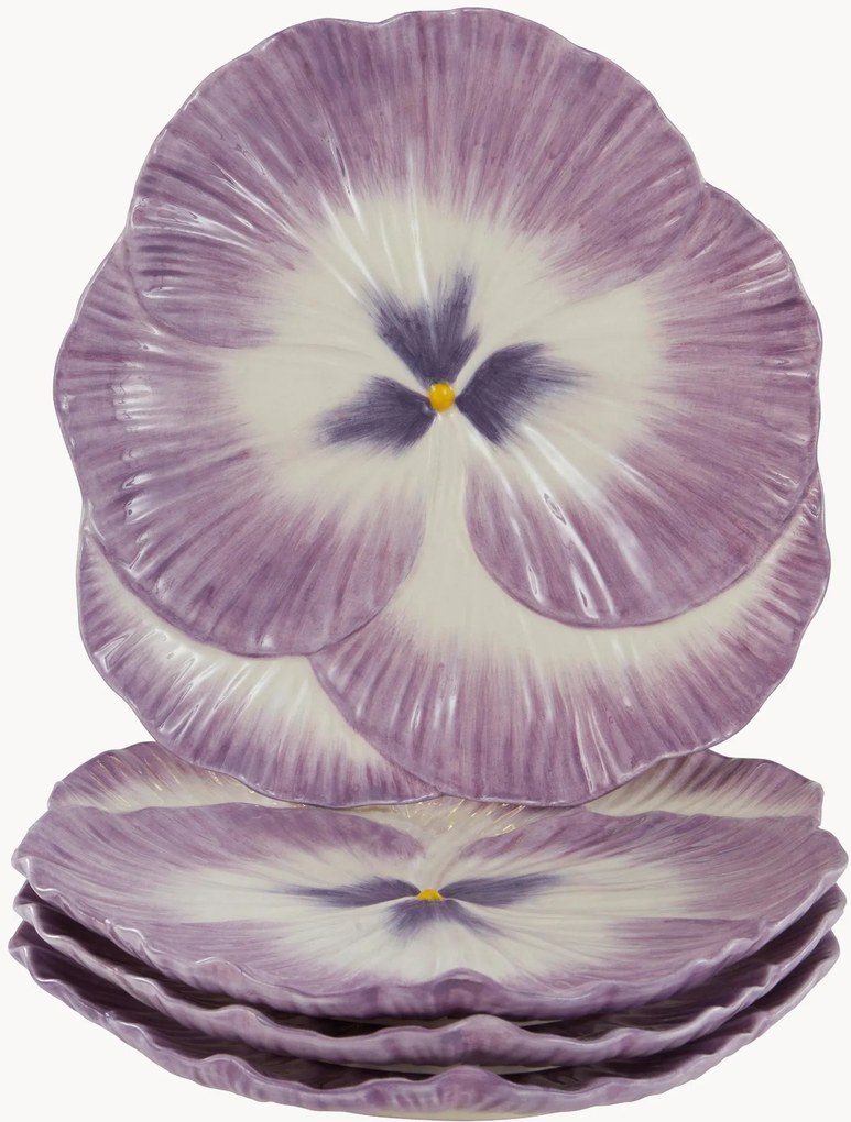 Pratos de jantar em porcelana Flora, conjunto de 4