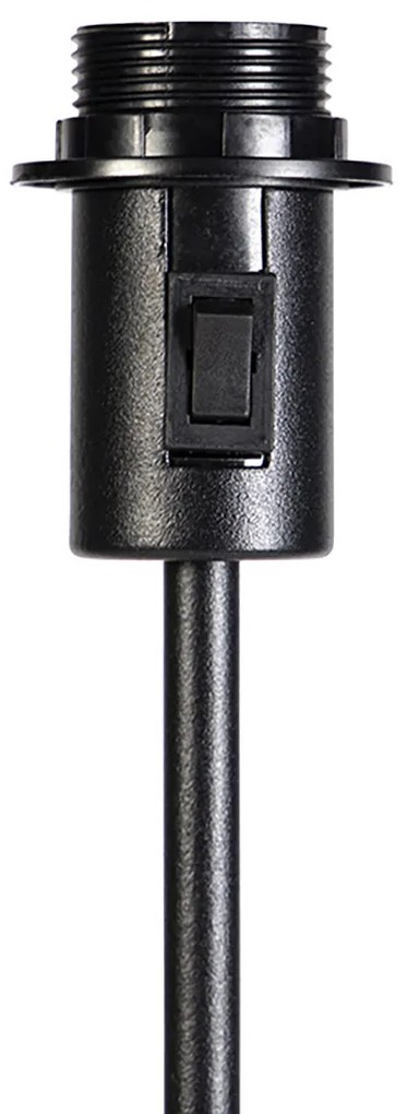 Candeeiro de pé preto ajustável com abajur Bouclé bege 50 cm - Parte Design