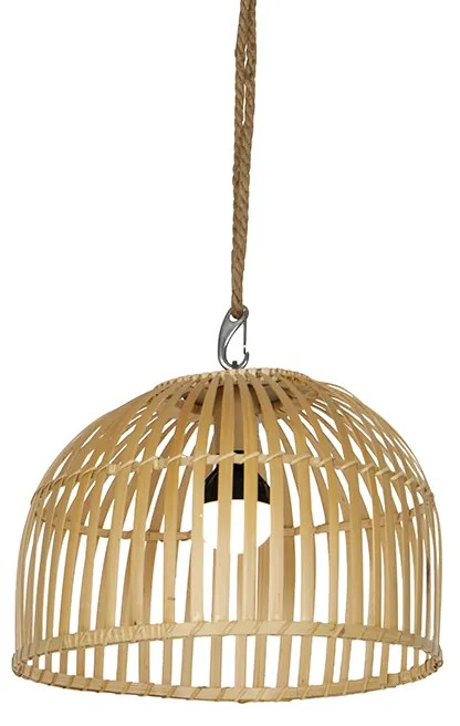 Candeeiro suspenso exterior bambu IP44 dimmer LED RGB - MAURICE Oriental