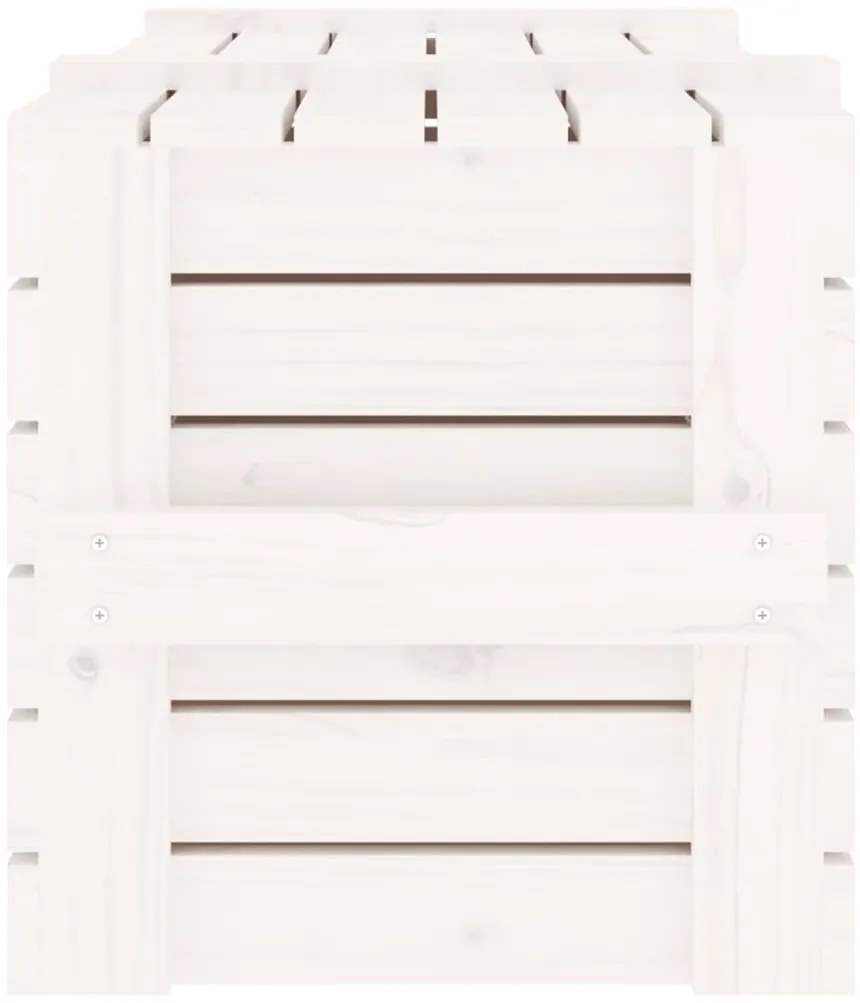 Caixa de arrumação 91x40,5x42 madeira de pinho maciça branco