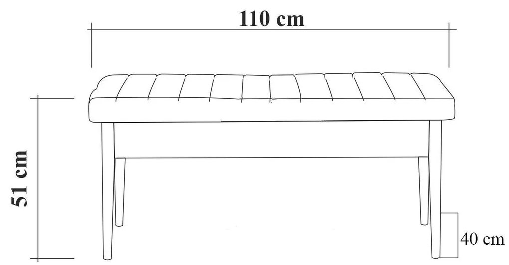 Bench Vina – Walnut Stone – 110 cm x 48 cm x 40 cm