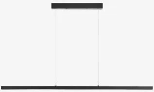 Lâmpada De Teto Suspensa Linear Led 120 Cm Com Luz Indireta Em Alumínio Danile Preto - Sklum