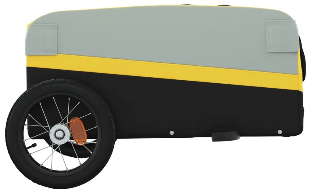 Reboque para bicicleta 30 kg ferro preto e amarelo