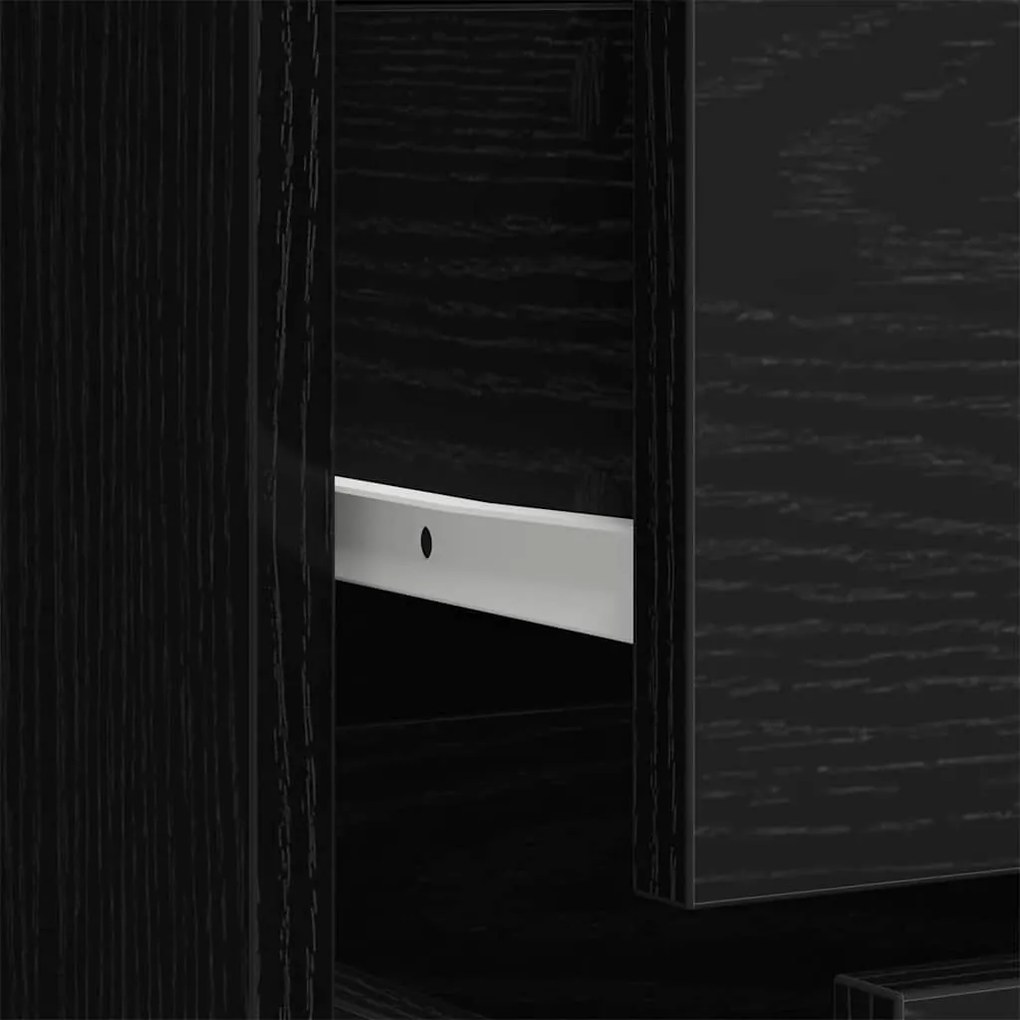 Guarda-roupa vidaXL Preto Carvalho 80x52x180 cm Madeira de engenharia