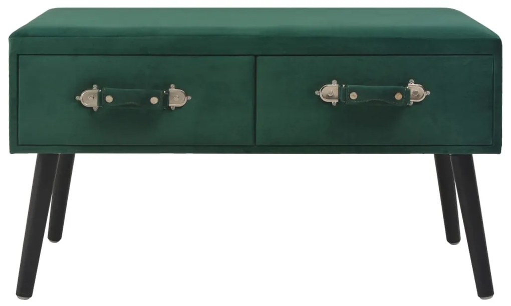 Banco com gavetas 80 cm veludo verde